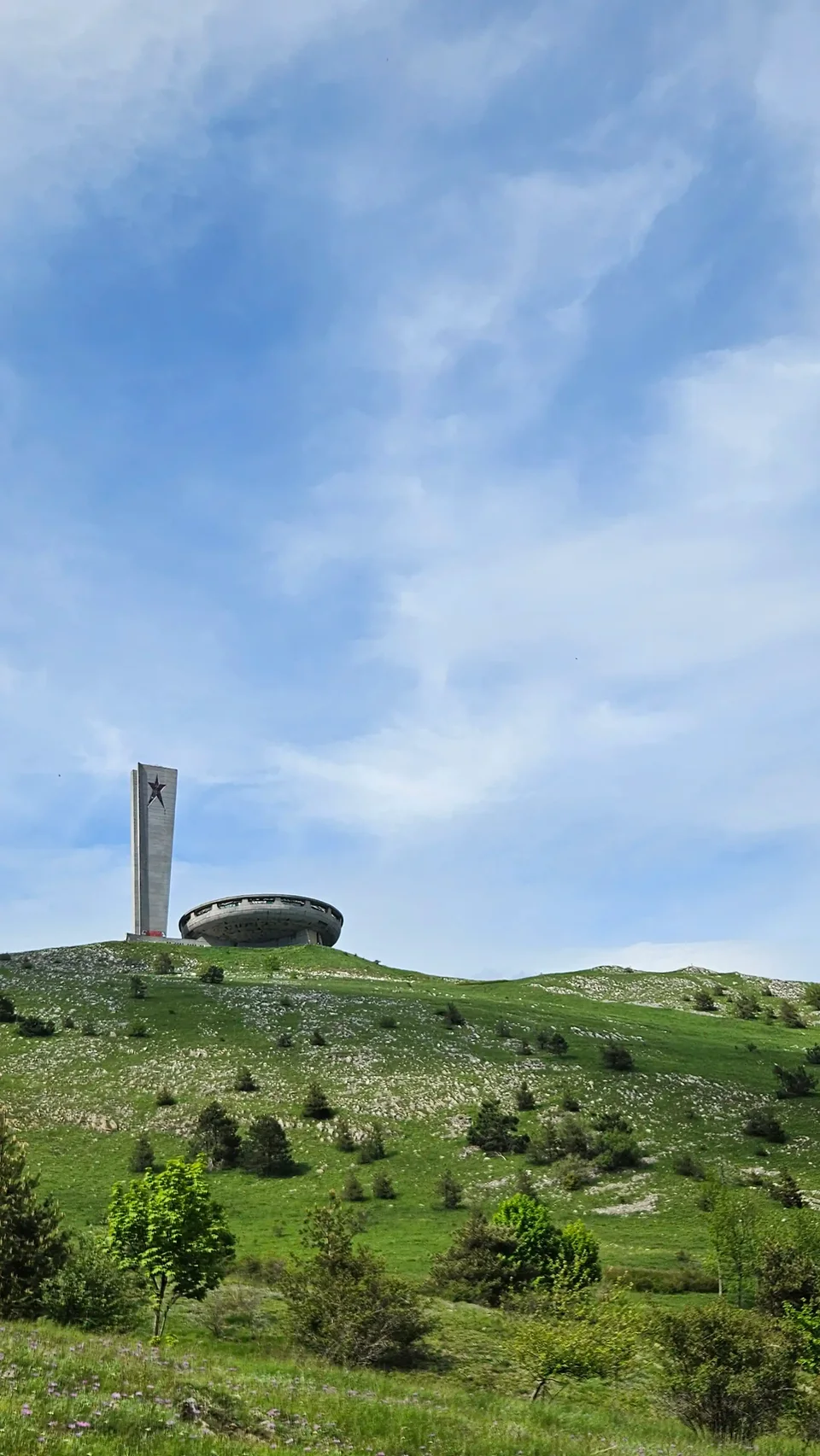 Buzludzha in the distance