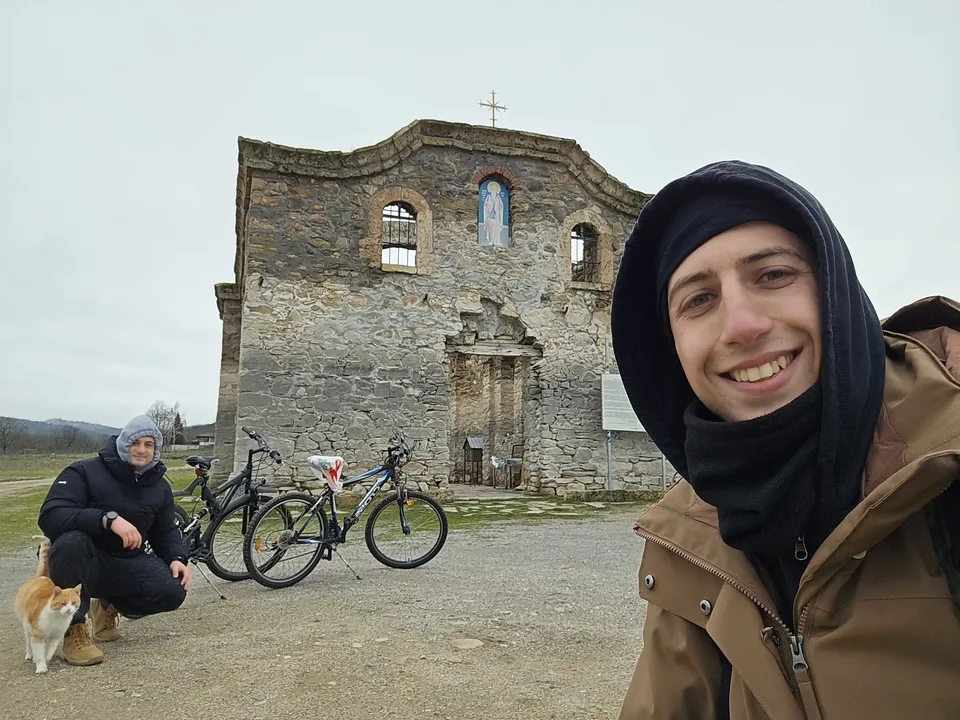 Us in front of the church