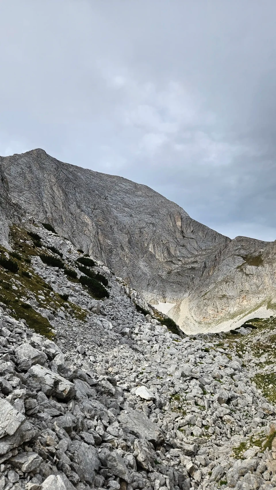 Vihren marble slopes and a patch of snow